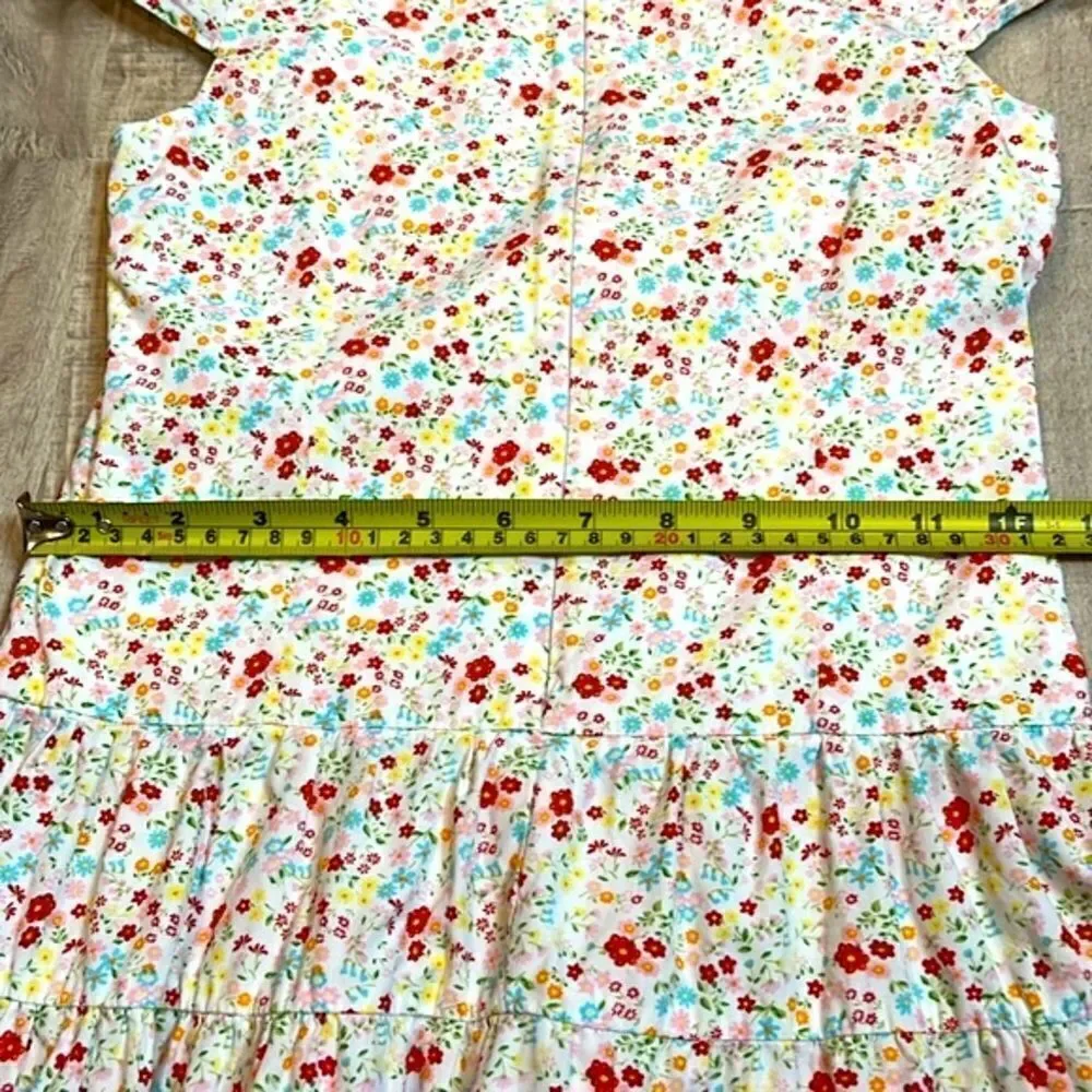 Laura Ashley tiered floral cotton poplin dress size 4/5